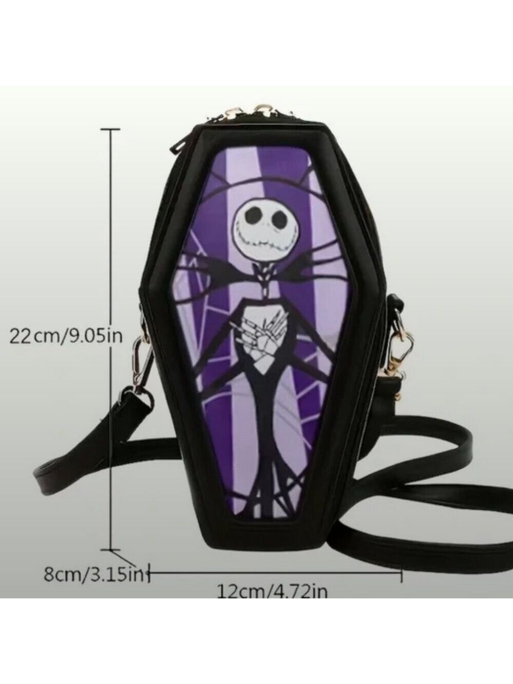 Jack Skellington Coffin Shaped cross body purse Bag Nightmare before Christmas - Picture 3 of 3